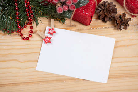 Christmas background with christmas gifts boxes christmas trees and empty card.
