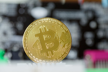 Bitcoin Digital Currency Cryptoinvestment Trade. Virtual Global Monetary Economy E-business...