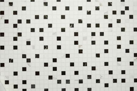 Black and white checkered tiles texture. mosaic background.