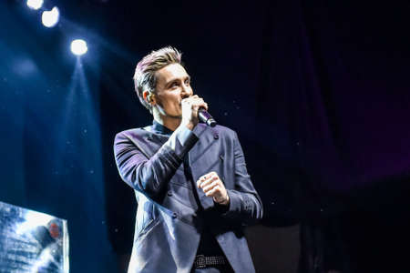 VLADIVOSTOK, SEPTEMBER 4: Dima Bilan, popular russian singer and the Eurovision Song Contest 2008 winner, performs at the Eastern Economic Forum in Vladivostok, Russia, September 4, 2021.のeditorial素材