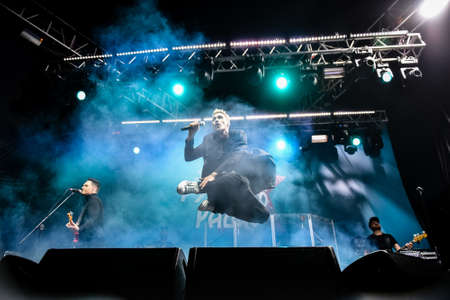 VLADIVOSTOK, SEPTEMBER 4: Dima Bilan, popular russian singer and the Eurovision Song Contest 2008 winner, performs at the Eastern Economic Forum in Vladivostok, Russia, September 4, 2021.のeditorial素材