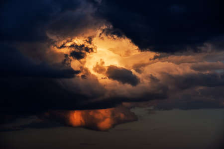 Gloomy clouds have shrouded sky before a thunderstorm.