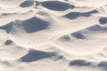 Beautiful winter background from snowdrifts. Natural texture of snow. patterns on the snowy surface.の写真素材