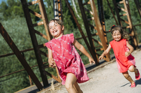 HAPPY GIRLS PLAYING.の写真素材