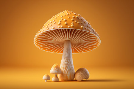 Mushroom on solid color backgroundの素材