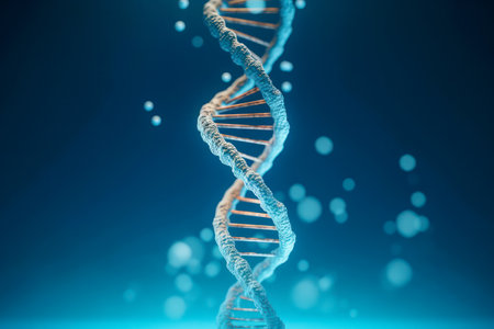 DNA helix abstract illustration, Blue toningの素材