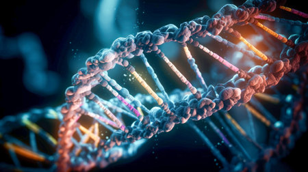 DNA helix, colorful illustrationの素材