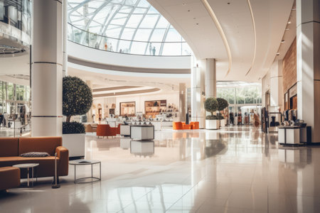 modern shopping mall contemporary interior.の素材