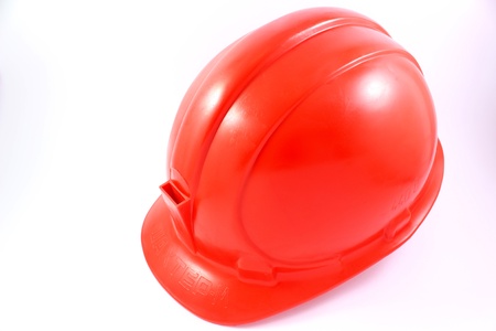 red helmet on a white backgroundの写真素材