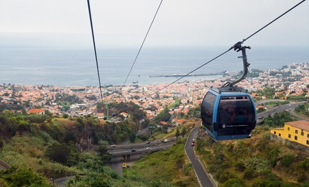 Cable car in Funchal  Madeira Portugalの写真素材