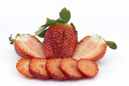 Organic garden strawberry on white background 