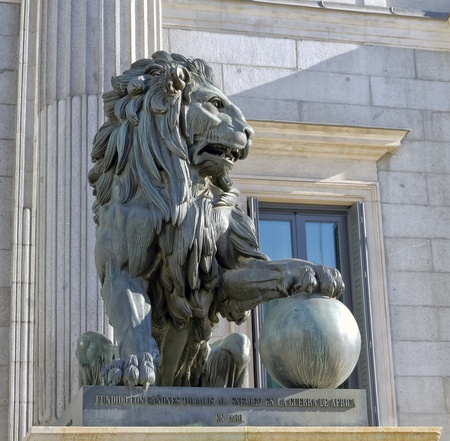 Lion of the Congreso de los diputados  Spanish Parliamentの写真素材