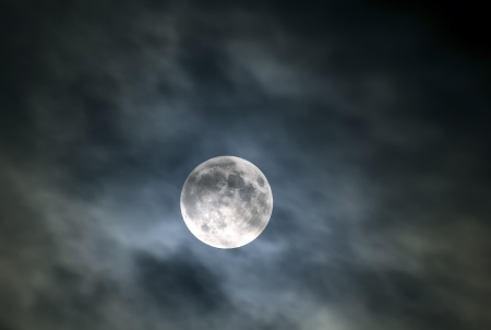 nightly sky with large moon 
