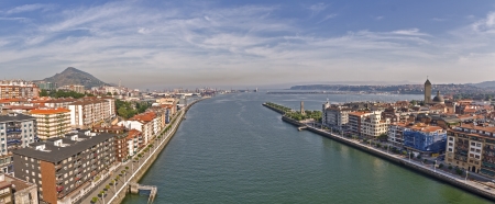 View from bridge of Bizkaia, Portugalete, Bizkaia, Spain の写真素材