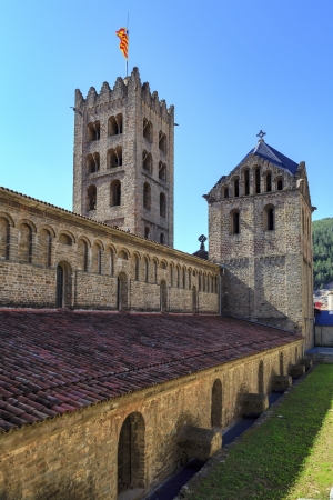 Santa Maria de Ripoll monastery, Catalonia, Spain  Founded in 879, is considered the cradle of the catalan nation  の写真素材