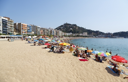 BLANES, BARCELONA, SPAIN - JUNE 2013: Blanes is a town in Catalonia and most popular holiday resorts on the Costa Brava on July 14, 2013. It is 60 km from Barcelona and therefore easily accessible のeditorial素材