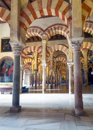 The Great Mosque or Mezquita famous interior in Cordoba, Spain のeditorial素材