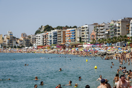 BLANES, BARCELONA, SPAIN - JUNE 2013: Blanes is a town in Catalonia and most popular holiday resorts on the Costa Brava on July 14, 2013. It is 60 km from Barcelona and therefore easily accessible のeditorial素材