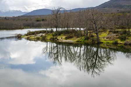  Ponton Reservoir the river eresma in Segovia, Spain