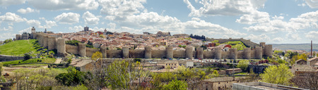 Panoramic view of the medieval fortress of Avila. Spain の写真素材