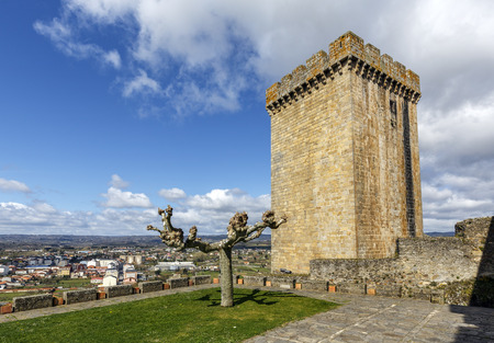terra de lemos (Ribeira Sacra): Castle of the Counts of lemos in the town of Monforte de Lemos, keep. Spainのeditorial素材