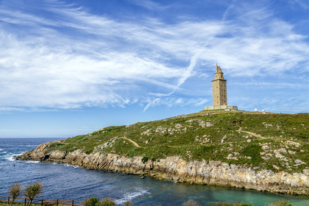 Hercules tower , La Coruna, Galicia, Spain, UNESCOのeditorial素材