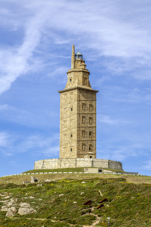 Hercules tower , La Coruna, Galicia, Spain, UNESCOのeditorial素材