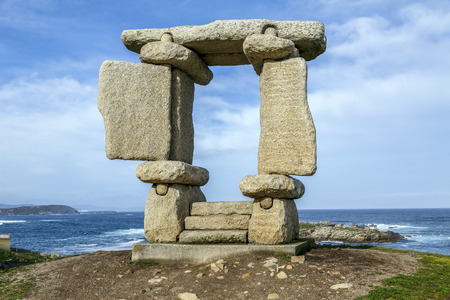 A CORUNA, SPAIN - MARH 29, 2015: Window to the Atlantic, O Portiño A Coruña built by Francisco Pazos is a symbology viewpoint from the sea coastのeditorial素材