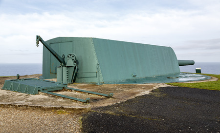 Coastal battery cannon in Monte de San Pedro, La Coruna, Spainのeditorial素材