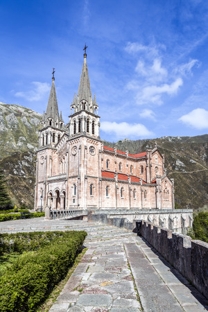 Basilica of Santa Maria la Real of Covadonga, Asturias, Spain.のeditorial素材