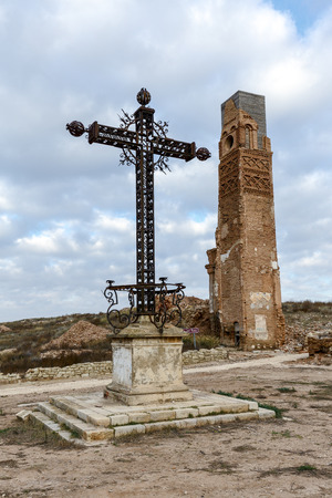 Belchite is a town in the province of Zaragoza Spain. Is known to have been the scene of one of the symbolic battles of the Spanish Civil War, the Battle of Belchite. Now it is abandoned.の写真素材