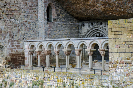 View of the romanesque monastery of San Juan de la Pena Aragon