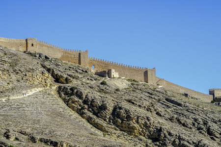 Albarracin is a Spanish town, in the province of Teruel, part of the autonomous community of Aragon. Detail of the defensive wallsのeditorial素材