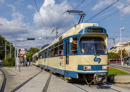 Vienna, Austria  - September 16, 2019:  people in streetcar in the Hofburg - with history dating back to mid-19th century. It is located in centre of Viennaのeditorial素材