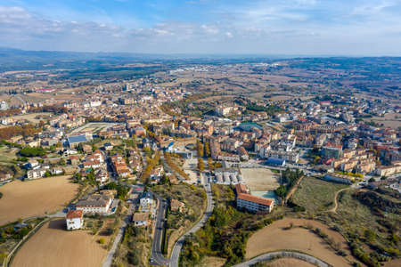 Aerial view of Solsona from Castellvell. Lleida Catalonia Spain.の写真素材