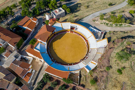 Bullring of Alcaraz, Albacete Spain. With a Capacity of 1,250 seats.のeditorial素材