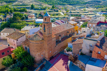 Church of the Asuncion in Grisel Zaragoza Aragon Spainのeditorial素材