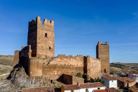 Medieval castle of Vozmediano Soria Spain, Autonomous Community of Castilla y Leon. Town of the Region of Moncayo.のeditorial素材