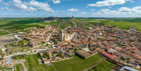 Mota del Marques in Valladolid, aerial panoramic view Spainのeditorial素材