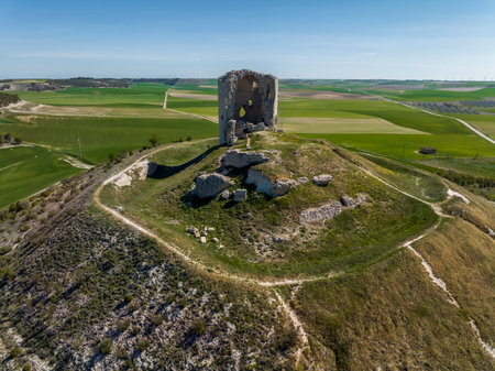 Ruins of castle of Mota del Marques, Valladolid Spainのeditorial素材