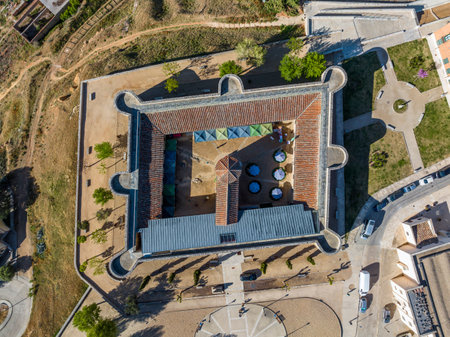 Aerial view from above of the Alcazar Castle in the city of Toro, province of Zamora, Spainのeditorial素材