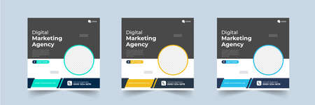 digital marketing social media post templateのイラスト素材