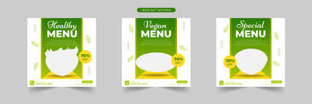 food menu social media post templateのイラスト素材