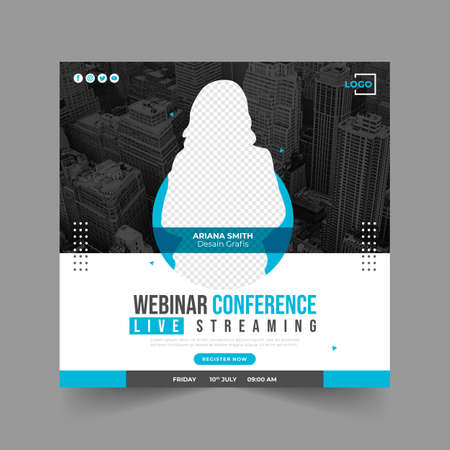 live webinar social media post templateのイラスト素材