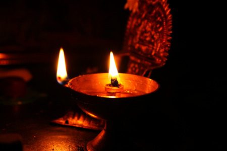 Brass oil lampの写真素材