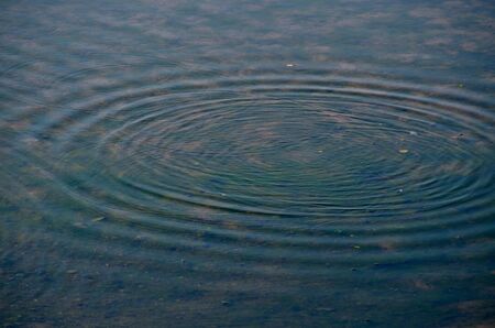 Ripples reflection on blue clean water