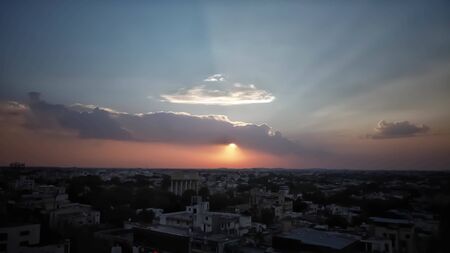 Indore city from the view of a drone at dawn in lockdown.