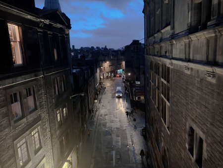 Edinburgh, Scotland - May 29,'2020: Empty streets of Edinburgh due to global pandemic, COVID-19, coronavirus.のeditorial素材
