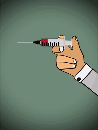 vector illustration of coronavirus vaccine complete development. end of novel corona virus. 2019-ncov vaccine medicine. corona virus injection syringe. fight against coronavirus.のイラスト素材