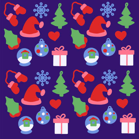 Set of badges and labels in the style of Christmas and New Year. Vector illustrations for greeting...